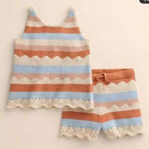 ISO Little co sweater knit tank top and shirt set